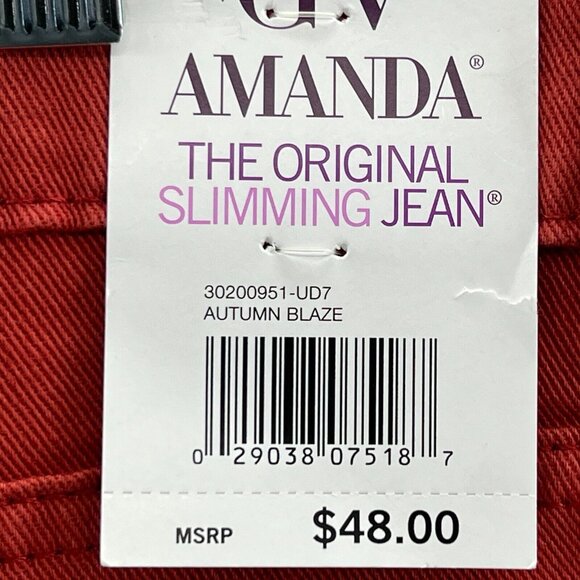 New Gloria Vanderbilt Amanda Jeans Womens 16 Autumn Blaze Stretch Denim Original - Picture 4 of 11